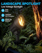 SUNVIE 6W AntiGlare LED Low Voltage Landscape Lighting with Connector 4Pack - Image 2