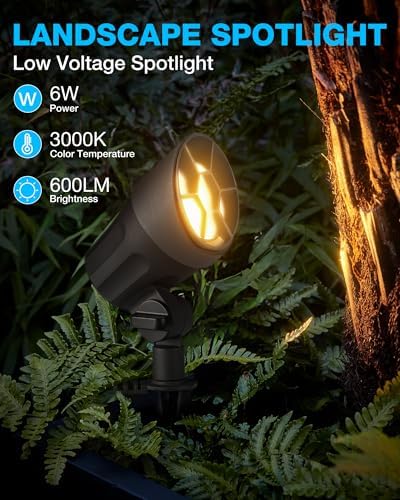 SUNVIE 6W AntiGlare LED Low Voltage Landscape Lighting with Connector 4Pack - Image 2