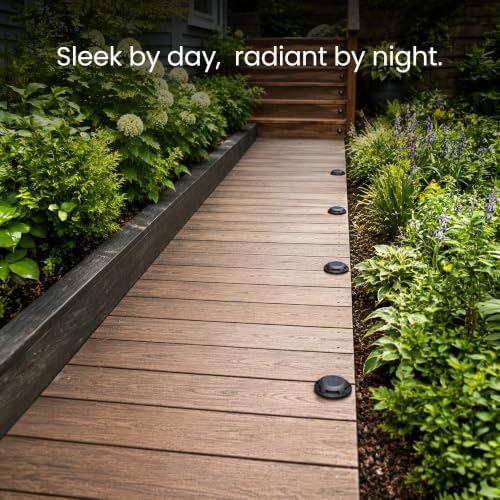 Home Zone Living 4PK Solar Deck Lights, Outdoor Dock and Driveway, Black - Image 3