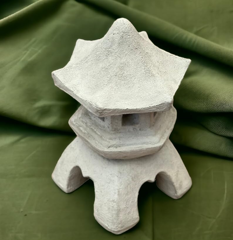 Oriental Lantern Piece Statue Concrete Massive Pagoda Sculpture Asian Zen Garden Style Decoration - Image 5