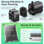 POPOSOAP Solar Fountain Pump, 45W Solar Pond Pump Kit with 340GPH Flow Rate Adjustable, PVC Tubing Solar Powered Water Pump for Outdoor Fountains, Garden, Ponds, Pools, Fish Tank, Backyard P145H - Image 2