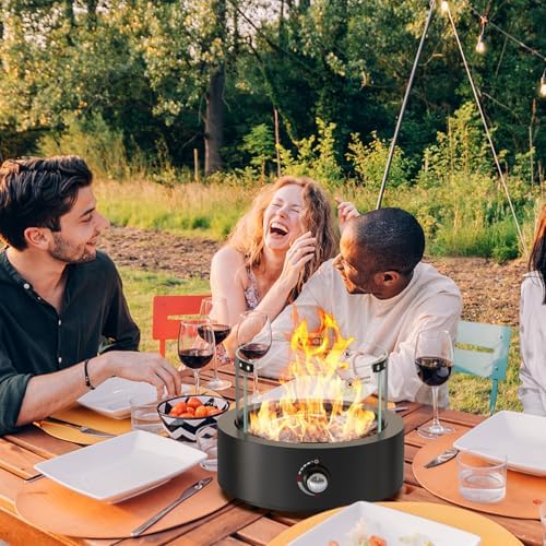 15.7" Propane Gas Fire Pit Side-Mounted, Portable Tabletop Fireplace, FP038 - Image 7