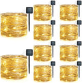 10 Pcs Solar String Lights Outside Warm White 8 Modes 39 ft 100 LED Outdoor Fairy Lights Waterproof Copper Wirel for Outside Patio Backyard Tree Garden Party Decor by UCEHIPAW