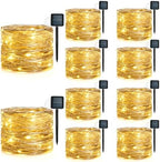 10 Pcs Solar String Lights Outside Warm White 8 Modes 39 ft 100 LED Outdoor Fairy Lights Waterproof Copper Wirel for Outside Patio Backyard Tree Garden Party Decor by UCEHIPAW