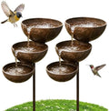 Rain CatcherBird Bath, Antique Bronze Metal Water Bowls Bird Bath and Bee Watering Station, Decorative Flower Bed Rainwater Collector for Outdoor Yard Art Decor (Copper 2pcs) by Unknown