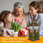 Solar Lantern Outdoor Waterproof Brown White Hereford Cow Young Calf Garden Decor LED Hanging Solar Lights Tabletop Lamp Gifts for Women Mom Outside Yard Patio Porch - Image 4