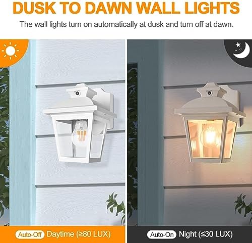 FUDESY Dusk to Dawn Outdoor Wall Lantern, Exterior Porch Light Fixture, E26 - Image 4