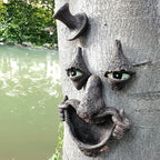 Garden Statues Tree Faces Decor Funny Outdoor Whimsical Statues Garden Hugger Ghost Face Sculpture for Yard Art Decoration Yard Ornaments Decor - Image 3