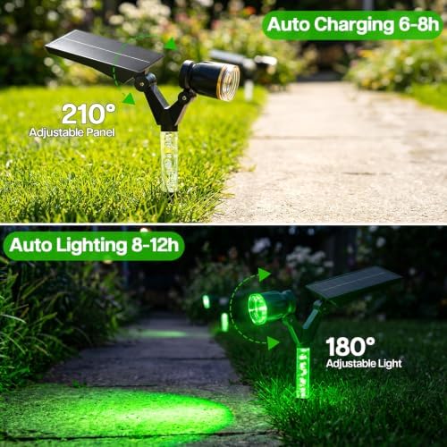 Halloween Solar Spot Lights Outdoor Waterproof Decor, Green 4 Pack - Image 4