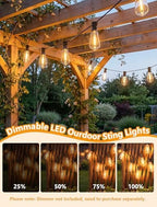 45FT Outdoor String Lights, 30 ST40 Edison LED Patio Lights - Image 3