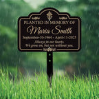 Planted in Memory Of Yard Sign with 16" Stake, Personalized Grave Marker Plaque, Rust-Free Aluminum Memorial Garden Sign by Unknown