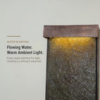 Bumilgar 39.57 in Modern Indoor Outdoor Waterfall Fountain LED Resin Copper - Image 6