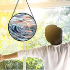 Stained Glass Window Hanging Suncatcher Sunrise Waves Gifts Decor 9.8" - Image 2