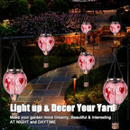 Easter Hot Air Balloon Solar Lantern - Valentine's Day Glass Lantern, Simulated Flickering Dancing Flame, Outdoor Hanging Sunflower Yard Light Waterproof IP65 for Valentines Gift - Image 5