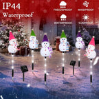 Solar Snowman Christmas Pathway Lights, Cool White, 6 Pack - Image 2