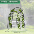 Metal Garden Arch Trellis, 7.6Ft Black for Raised Beds, Plant Support for Cucumbers & Climbing Vegetables with 9 Horizontal Pipe - Image 2