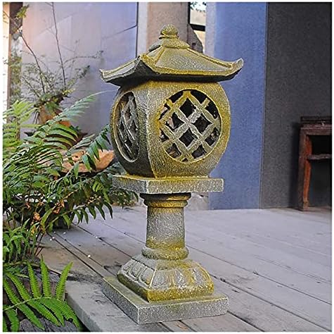 Garden Statue Animal Sculpture Outdoor Decor Gift Resin Outdoor Statues Ornaments, Pagoda Stupa Garden Lantern Sculptures Japanese Style Asian Decor Crafts Patio Yard Figurines(A) by Unknown
