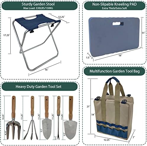 Gardening Tool Set,Garden Stool with Tools - Image 4