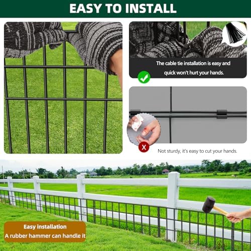 31ft(L) x 13in(H) Animal Barrier Fence, 22 Panels No Dig Garden Fence for Dog Rabbit, Rustproof Anti Digging Barrier, Garden Edging Border Ground Defense for Outdoor, Yard, Patio - Image 5