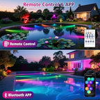 T-SUN Color Changing Pond Lights, 6 Lightheads with Bluetooth APP Control - Image 2