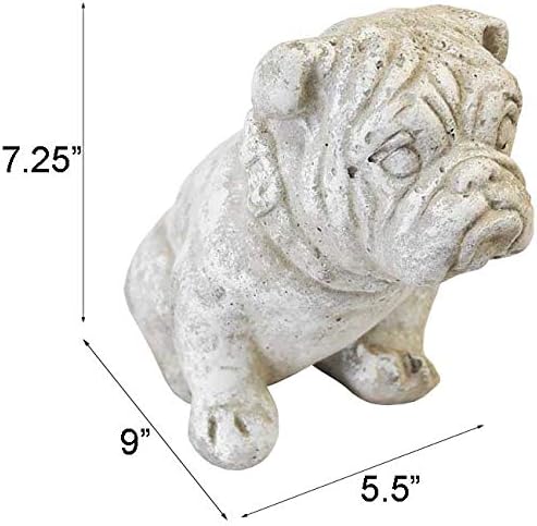 Athens Small Bulldog Statue, Marble Tone - Image 3