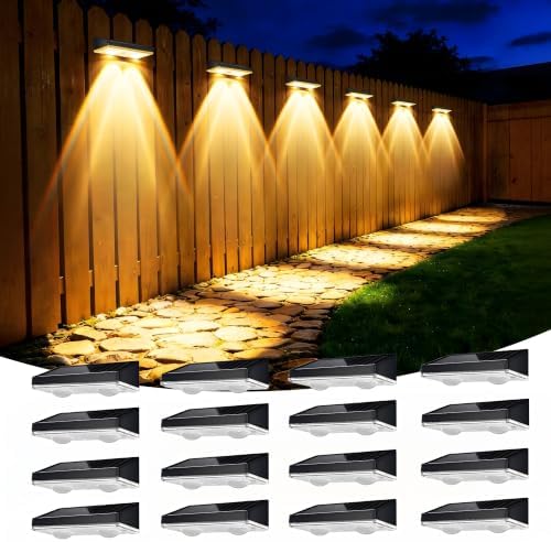 Solar Fence Lights Outdoor, 16 Pack Fence Lights Solar Powered by Unknown