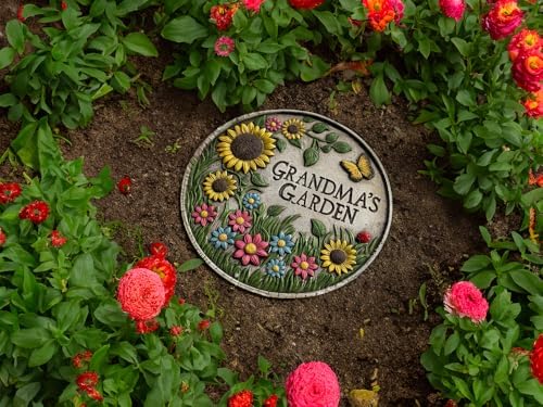 VEOJEIN Grandma's Garden Stepping Stone 9.45’ Durable Garden Décor with 3D Hand-Painted Sunflower Design – Gift for Grandma, Mom, Wife, Mother’s Day, Christmas, Birthdays - Image 7