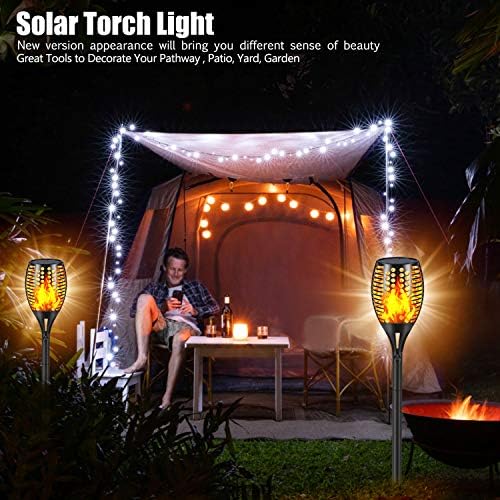 Solar Torch Lights Outdoor, Waterproof Dancing Flame Lights for Garden Patio Decor - 4 Pack, Large - Image 3
