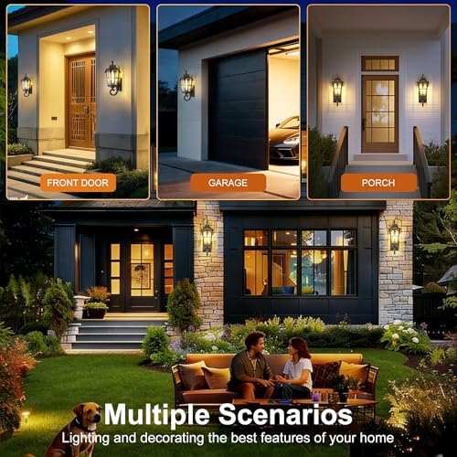 Dawn to Dusk Sensor Outdoor Wall Light Fixtures Waterproof Porch Lights Anti-Rust Matte Black Sconce Lights Outdoor Wall Lantern for Patio Front Door Garage House -2 Pack - Image 6