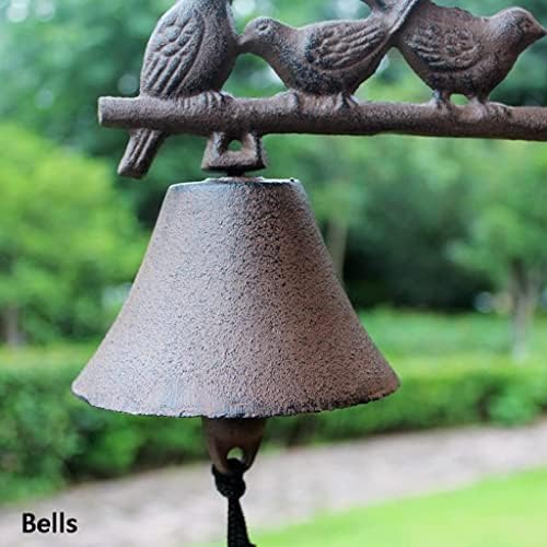 Cast Iron Doorbell Wall Bell Indoor Outdoor Din Little Bird Dinner Bells Farmhouse Cast Iron Doorbell Decorative Hanging Bell Wall Bell Suitable for Front Door - Image 3
