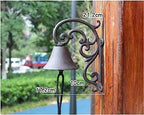 Cast Iron Doorbell Dinner Bell Retro Wall Mounted Hanging Door Bell, Antique Decorative Doorbell-Indoor Outdoor Manually Shaking Wall Mounted Medieval Rustic Door Bell - Image 2
