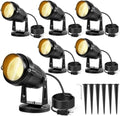 Landscape Lights - 5W 110V Outdoor Spotlight - Waterproof IP65-3000K Warm White LED Landscape Lights - 5ft Cable for Yard Garden Patio Driveway House (Include Spike) (6 Pack) by LemonBest