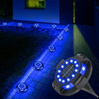 Solar Ground Lights 12 Pack, 4.3" Bright Blue 16 LEDs Solar Pathway Lights - Image 2