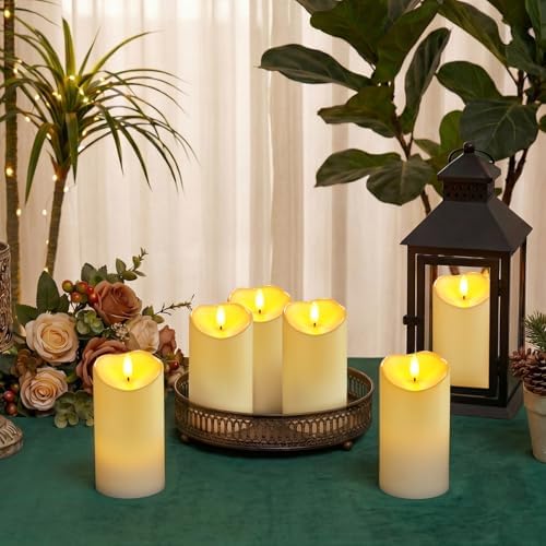Homemory Waterproof Candles Outdoor, 6 Pack 3"x6" Flameless LED Pillar Candles with Remote & Timer, Battery Operated Flickering Candles for Patio, Garden, Lantern, Outdoor Decor - Image 5