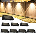 Solar Fence Lights Outdoor,18-20H,3000/4000/6000K 3 Mode,Warm White,8 Pack by idyllight