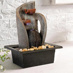 16 inch Waterfall Fountain Indoor-Tabletop Water Fountain-Outdoor Waterfall Spilling into pots Hung on monolithic Water Wall-with LED Lights-Soothing Indoor Waterfall Sounds from Water Machine - Image 6