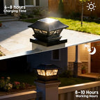 TW SHINE Solar Post Cap Lights 6 Pack, 2 Modes Fence Post Solar Powered Lights Outdoor Waterproof for 4x4 5x5 6x6 Wood Posts Warm White/Cool White for Yard, Garden, Porch, Deck, Patio Decor - Image 2