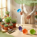 4 Pack Resin Flower Water Stations Cups Garden Stakes, Rainbow, Classic - Image 3