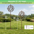 Wind Spinners Outdoor, 75" Large Metal Kinetic Wind Sculptures for Garden, 360 Degrees Swivel Yard Art with 2 Piece Welcome Flag Decoration - Image 4