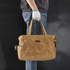 Open Top Tool Bag, Heavy Duty 16oz Waxed Canvas Tool Bag with Inside Pockets & Sturdy Handles - for Gardner Carpenter Craftsman - Tool Tote Bag Pouch | 15"Lx7"Wx10"H | Khaki - Image 7