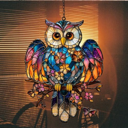 Colorful Owl Acrylic Suncatcher - Image 7