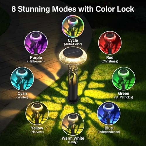 Solar Pathway Lights Outdoor, Large Stainless Steel Garden Lights, 6 Pack - Image 2