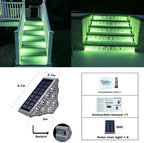 Solar Stair Lights 8 Pack,Solar Step Lights IP68 Waterproof Green - Image 6
