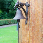 Front Door Cast Iron Doorbell Wall Bell Outdoor Dinner Bells Decorative Bells for Wall Hanging Bell (Black 16.5 * 18.5 * 9.8cm) - Image 2