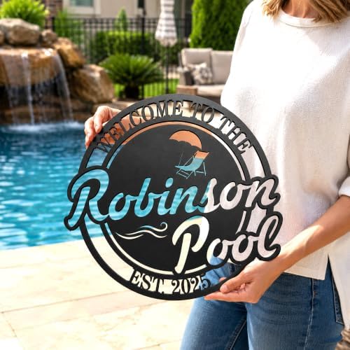 Swimming Pool Metal Sign, Personalized Pool Sign, Pool Metal Sign, Poolside Paradise Sign, Pool Signs and Decor Outdoor, Custom Pool Sign - Image 2