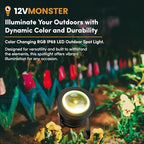 12Vmonster Color Changing RGB IP68 LED Outdoor Spot Light – 12V 10W Waterproof Garden Lighting – Multicolor Landscape Lighting for Yard, Pathway, and Lawn (Pack of 2) - Image 3