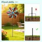 WENYLE Wind Spinners Outdoor Metal Large 360 Degrees Kinetic Wind Sculptures& Spinners Yard Art Outdoor Garden Decor - Image 2