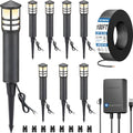 SUNVIE All-in-One LED Landscape Lighting Kit, 8-Pack Low Voltage Pathway Lights with Transformer and 100FT 16/2 AWG Wire, 3000K Waterproof Landscape Lights with Connectors for Walkway Garden Yard by SUNVIE