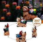 Pohabery Garden Gnomes Decor Outdoor Statues Gnome on Highland Cow Hold Solar Cup Light Outdoor Decorations for Patio,Yard and Gift for Mom（L - Image 6