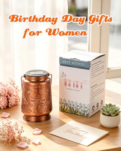 ANYTALK Birthday Gifts for Women Mom Grandma, Dragonfly Solar Lanterns Outdoor Waterproof, Hanging Solar Lights for Yard, Patio, Porch, Garden Decor - Image 2